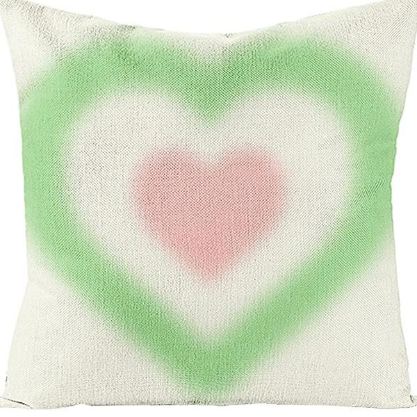 Modern Ins Style Pink Girl's Heart Pillow Case Nordic Linen Cushion Sofa Bedside Pillow