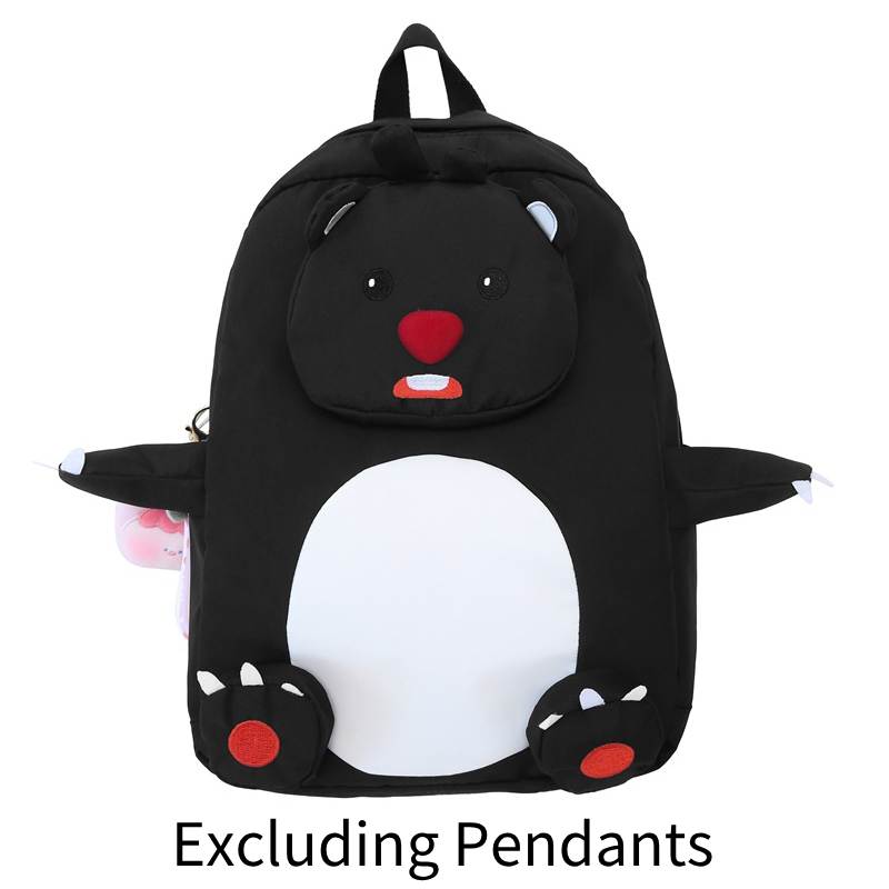 

Beaver Dual Cartoon Shoulder Bag Cute Comfort For Kids Durable Material Nylon чорний