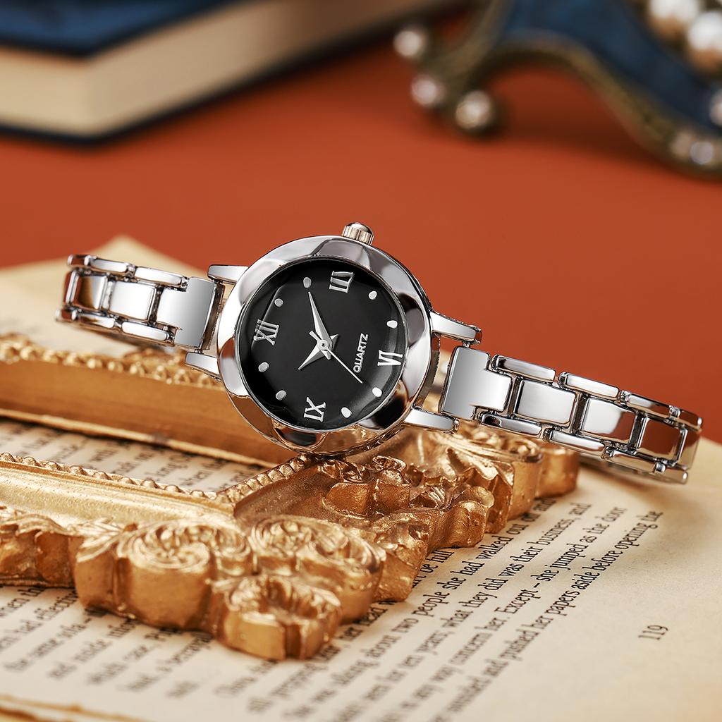 No gift box, Korean version, simple and stylish, slim strap, small quartz strap, butterfly bracelet, two-piece set