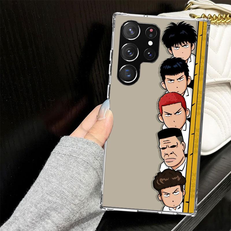 S-SLAM DUNK Cute Case for Samsung Galaxy S25 S24 S23 S22 Ultra Soft Phone Cover S25 Edge S21 Plus S20 FE S10 + Black Cover