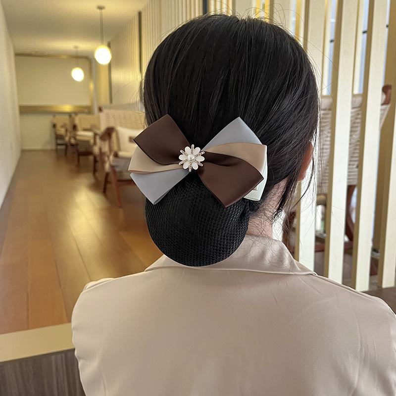 Nurse Head Flower Female Mesh Pocket Professional Hairnet Stewardess Hair Mesh Cover Bank Hotel Restaurant Waiter Headgear Hair Accessories