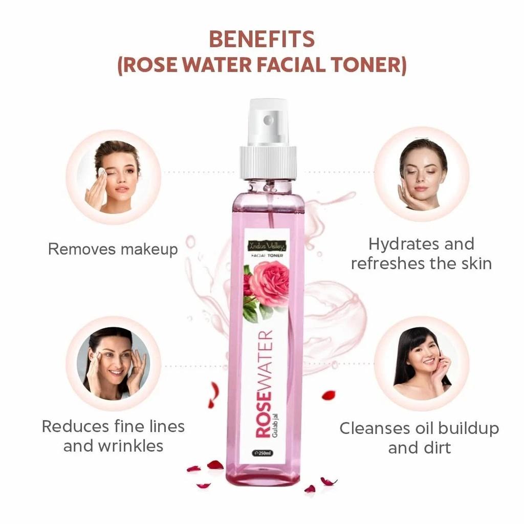 Indus Valley Organic Facial Toner Fresh Rose Water (250ml),