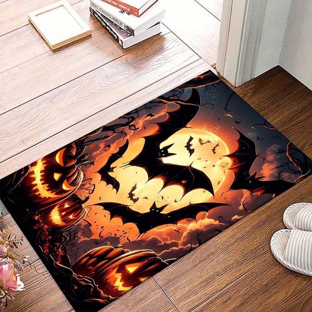 

1pc Bats and Pumpkins Area Rug, Slip-Resistant, Easy-Clean, Stain-Resistant, Perfect for Cozy Living Rooms, Bedrooms, Kitchens, Offices, and 60cm by 90cm