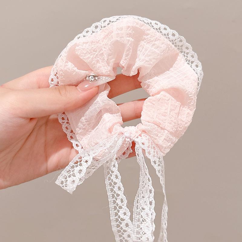 Korean Style Spring/Summer Floral Intestine Hair Scrunchie for Women – Elegant Ponytail Tie and Mori Girl Accessory.