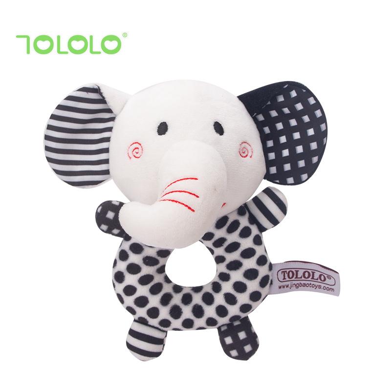 Newborn Visual Training Black and White Hand Grip Rattle Exercise Baby Gripping Ability To Soothe Baby Toys Importable