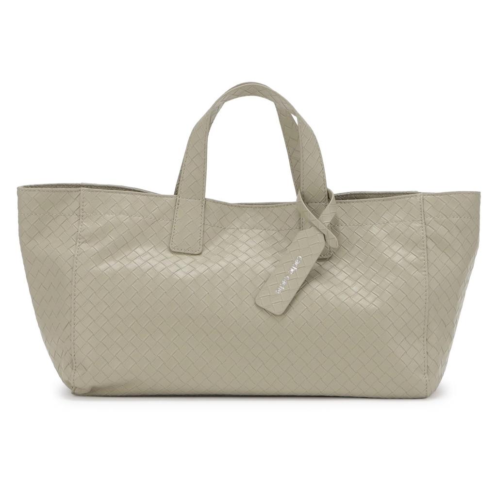 Mesh embossed horizontal shopper tote