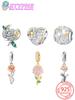 Jubiläen Charm Kupfer Originale Rose Liebesherzen Perle Passt zu Armbändern Halsketten Perlen Schmuck Basteln Schöner Schmuck Geschenke