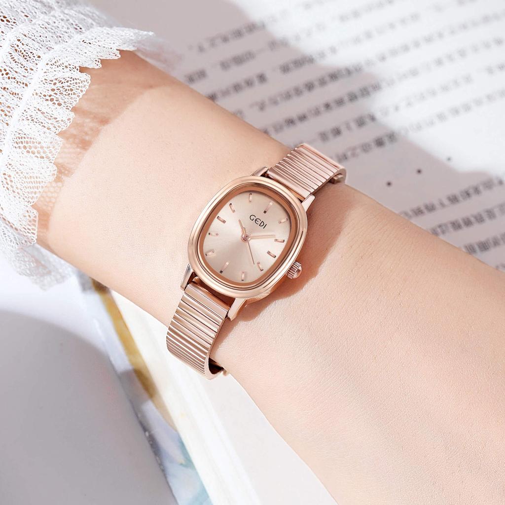 Creative Small Cocoa Oval Small Plate Women'S Student Japanese Minimalist Alloy Waterproof Quartz Watch