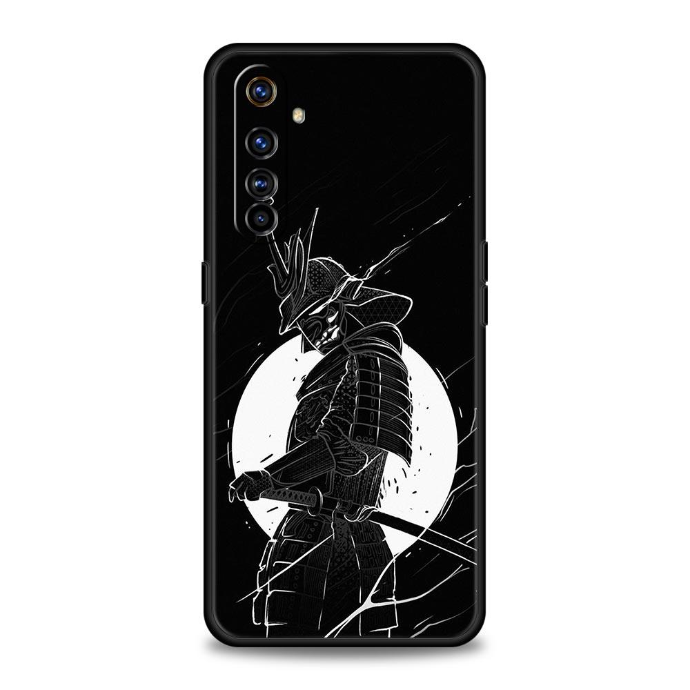 Painting Japan Samurai Art Phone Case For Realme 10 9 8 5G 7 6 GT2 Pro Plus 9i 8i C21 C11 C25 C35 GT Neo 2 3 3T Soft Black Cover