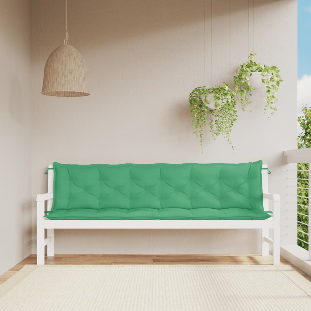 Garden Bench Cushions 2 Pcs Green 200 X 50 X 7 Cm Oxford Fabric