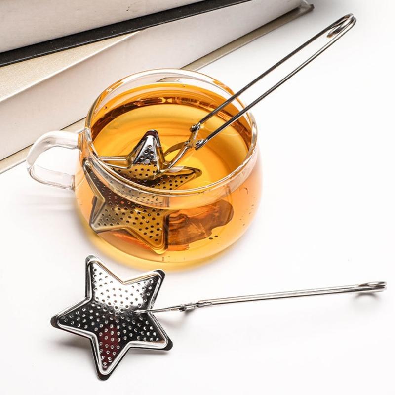 Pack of 2 Stainless Steels Star Shape Teas Infuser Ball With Handle Clip for Loose Leaf Teas and Herb Strainer Filter