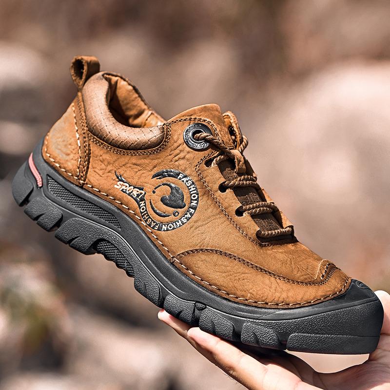 Brown Leather Hiking Shoes Men Outdoor Mountaineering Men's Trekking Shoes Non-slip Rock Climbing Shoes zapatillas de hombre