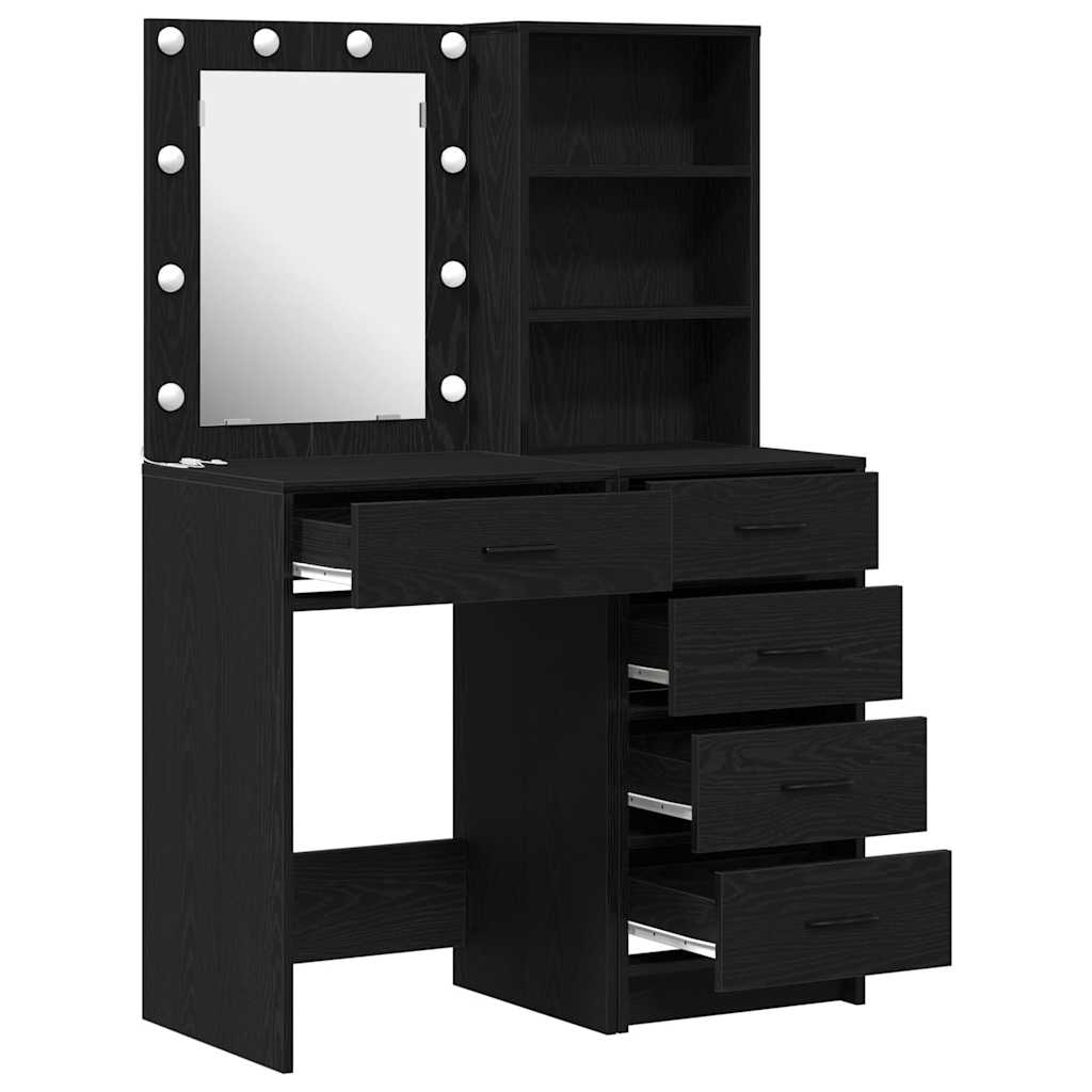 Makeup Table 2 pcs Black 50 x 41 x 135 cm Engineered Wood