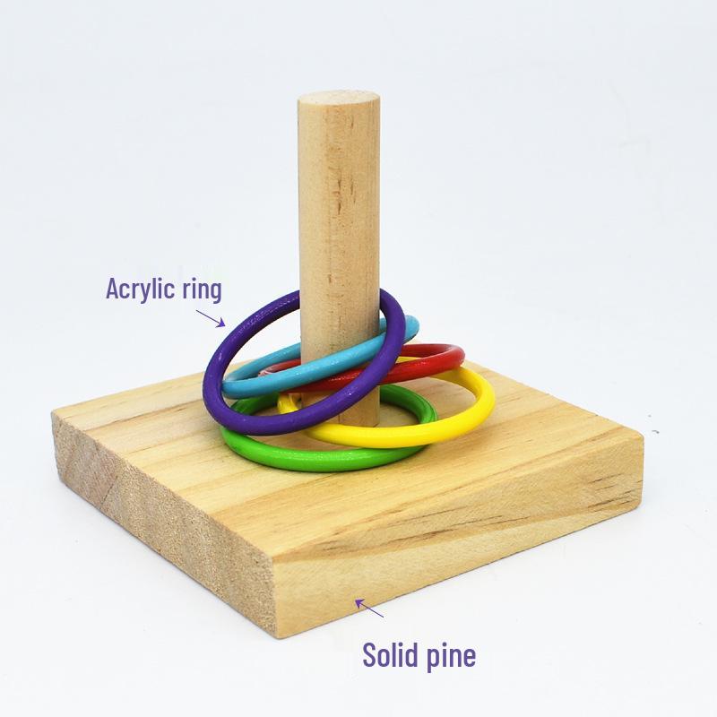 

Деревянные разноцветные кольца для нанизывания: Игрушка для дрессировки попугаев для корелл