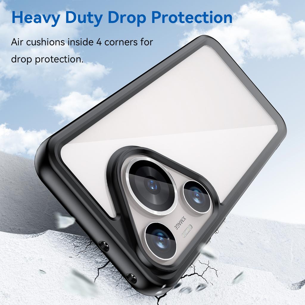 For Huawei Pura 70 Pro Phone Case TPU Frame Clear Acrylic Bump Proof Phone Cover