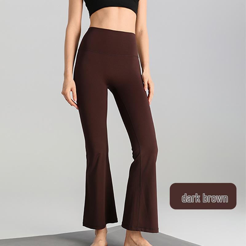 Nude Feel Slim-Fit High Elasticity Petite Micro-Flare Yoga Pants with Optional Logo for Women
