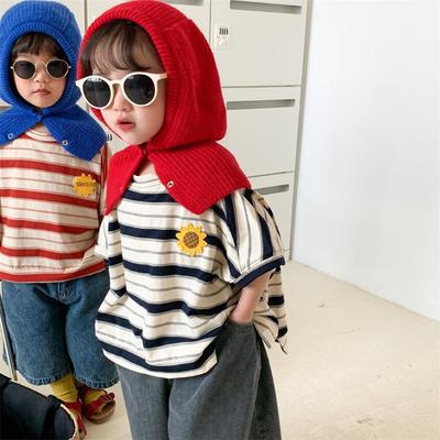 Top Estivo a Righe Ricamato a Maniche Corte Girocollo per Bambina Jiaye 2025