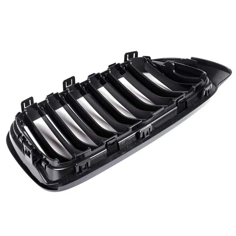 2PCS Car Front Bumper Grill Grille Trim Strip Cover Kidney Sport Double Line Slat For BMW X3 X4 F25 F26 2014 2015 2016 2017
