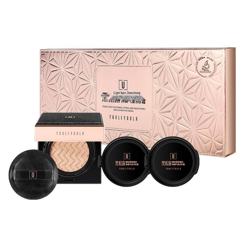 Lightweight Black Truffle Hydrating Cushion BB & CC Cream for Firming, Nourishing, Concealing & Contouring