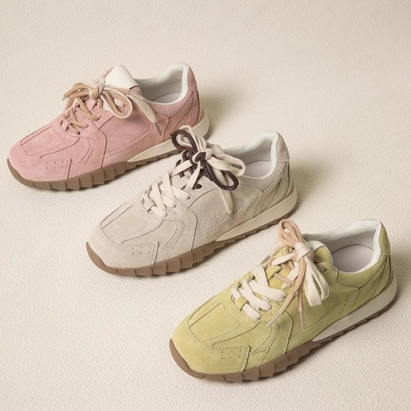 Spring new flat-bottomed retro sports casual jogging shoes, lightweight and versatile soft-soled single shoes for women