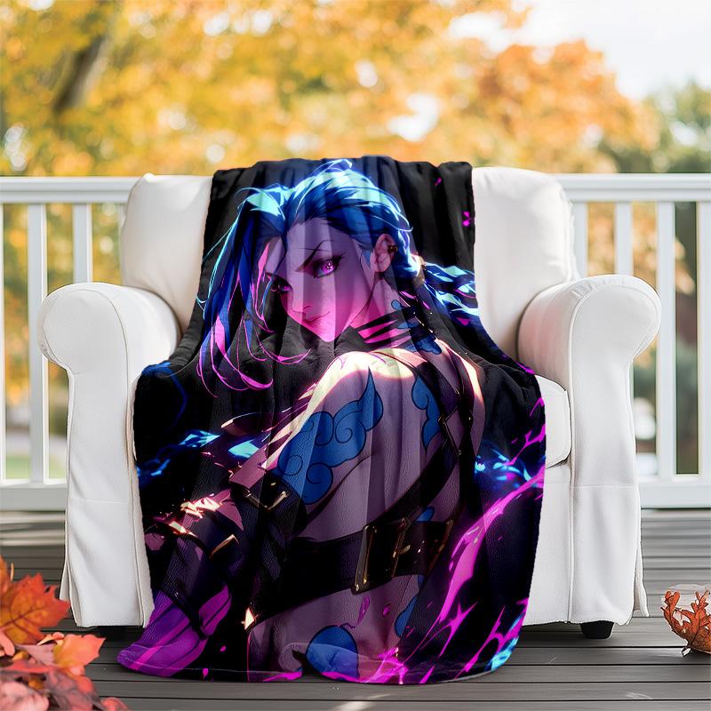 1pc Game L-Lol Theme Blanket - Digital Print, Polyester, Cozy for All Seasons, Perfect for Outdoor, and Travel