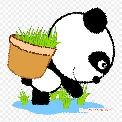 Giant Panda Red Panda Iron On Heat Transfer Printing Vinyl Patches Sticker for Clothes DIY Appliques Washable Patches