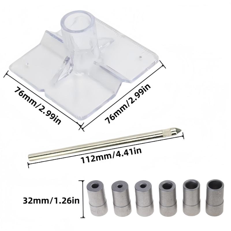 Multi Surfaces Drilling Jig Kit With 4-12mm 6 Interchangeable Bushings And Locating Pin Set For Drilling Oblique Hole