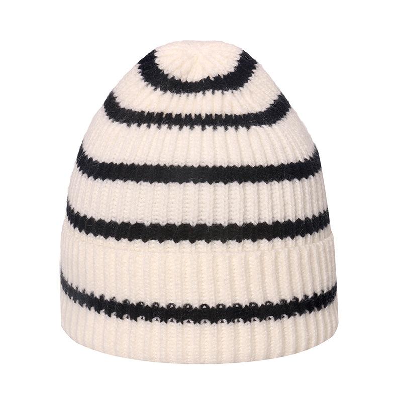 Autumn and Winter Parent-child New Wool Hat Men's and Women's Simple College Style Striped Knitted Hat Couple