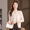 Women's 100% Pure Wool Embroidered Round Neck Cardigan