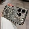 Plating Women Girl's Diamond Butterfly Phone Case for iPhone 17 16 11 12 13 14 15 Pro Max Plus Transparent Soft Silicone Cover