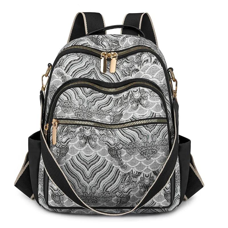 

Women s Leather Shoulder Bag Waterproof Backpack Tablet Case Mobile Earphone Travel Bag Large Capacity Women s Backpack