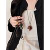 New Chinese Style Heart Pendant Beaded Necklace - Elegant Retro Long Sweater Chain for Women