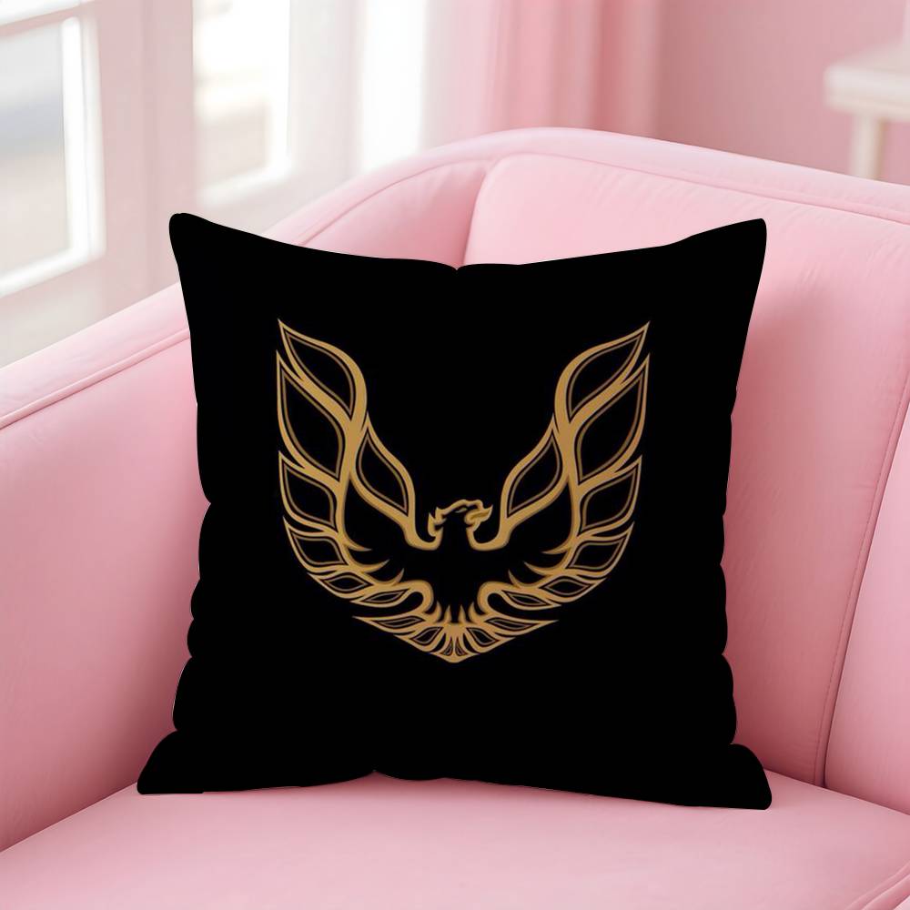 Hot Golden P-Pontiac Pillow Case Anti-Dustmite Pillow Invisible Zipper Silky Short Plush Sofa Cushion Cover