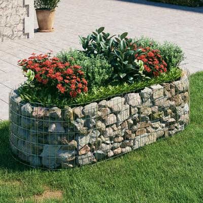 Vidaxl Raised Gabion Planter Galvanized Iron 200X100X50 Cm
