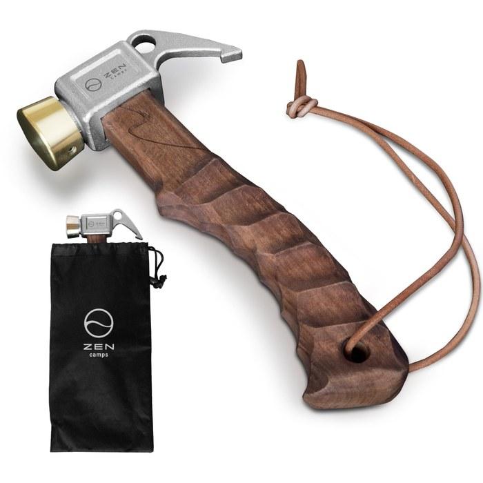 ZEN Camps Peg Hammer - Short Hammer (Oil-Finished Beechwood, Brass Head) - Brown