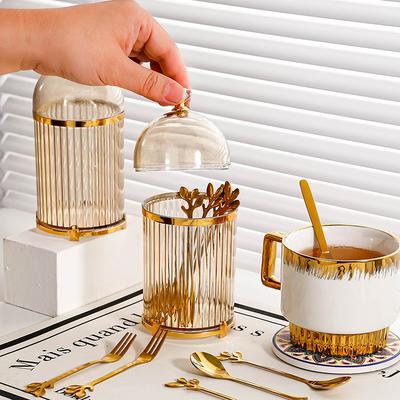 Food Storage Canister Modern Coffee Spoon Dessert Fork Holder For Dining Room Kitchen Tabletop Countertop Organization