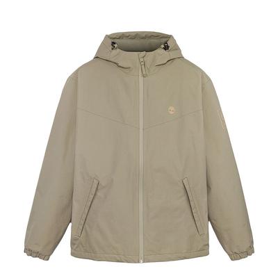 Giacca Casual Moda Semplice Impermeabile Antivento Traspirante con Cappuccio Uomo Foglia di Alloro-Quercia A4157-DH5