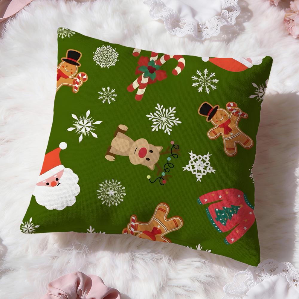 Christmas Cushion Cover Premium Comfort Reversible Pillow Cove -Two In One Design for Any Room & Car Interior