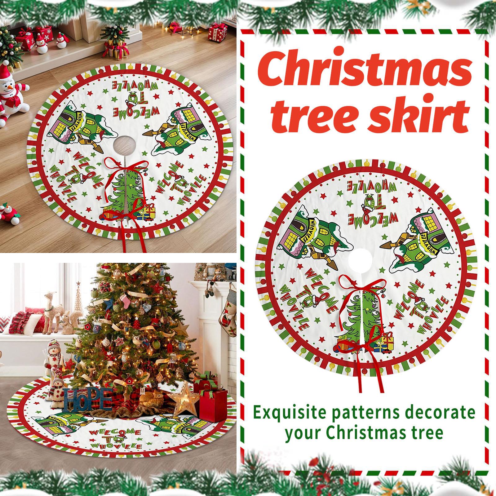 120cm Christmas Tree Skirt Christmas Tree Bottom Decoration Tree Skirt Tree Bottom Decoration One Size