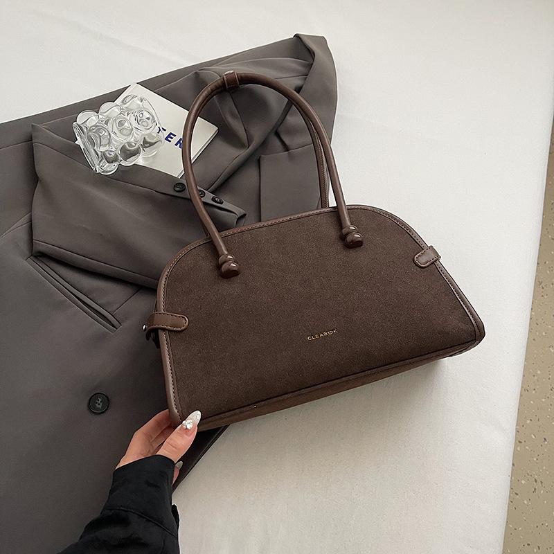 

Трендовая сумка-боулинг под мышкой, трендовая и нишевая сумка Boston и модная женская сумка на одно плечо кофейный