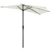 2.7M Garden Half Parasol Outdoor Balcony Umbrella With 5 Steel Ribs Patio Sun Shade Cream White