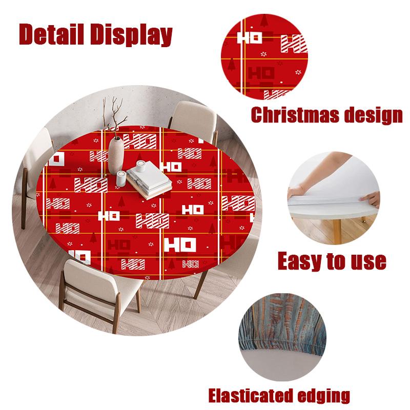 2025 Neue passgenaue runde Tischdecke mit Blumenmuster - Wiederverwendbar Wasserdicht Fleckenresistent Elastischer Rand für Zuhause Esstisch Hochzeitsdekoration