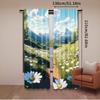 Set Of 2 Sunny Spring Day Curtains Fashion Meadow Full Flowers Aesthetic Art Suitable Living Curtain Polyester