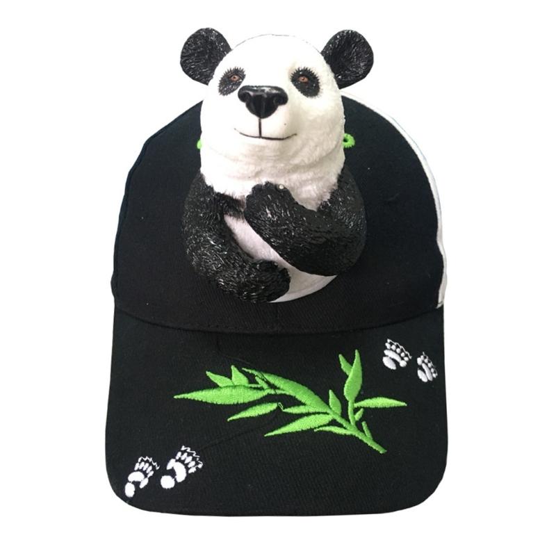 3D Panda Baseball Hat for Adult Children Adjustable Cartoon Designs for Outdoor Activity Travel and Family Gathering Use