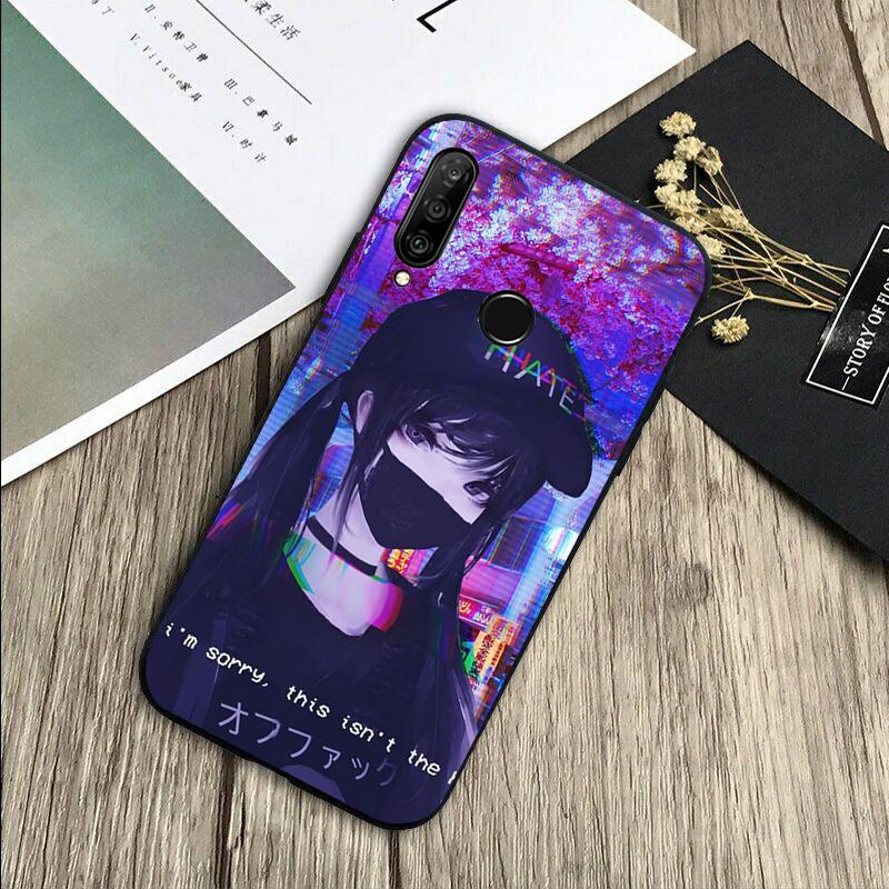 Vaporwave Glitch Anime For Huawei Nova Y72 Y73 Y90 Y70 Y60 Y91 Y61 12s 12i 11i 8i 9 10 SE P40 Lite P60 P30 Pro Case
