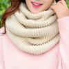 Women's Korean Style Knitted Neck Gaiter - Solid Color Thickened Warm Pullover Neck Warmer,Winter Windproof Scarf