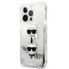 Karl Lagerfeld KLHCP13LKICGLS iPhone 13Pro / 13 6.1" silver/silver hardcase Liquid Glitter Karl&Choupette Head