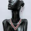 Retro French Full Diamond Necklace Set for Girls - Colorful and Artistic Design, European & American Style