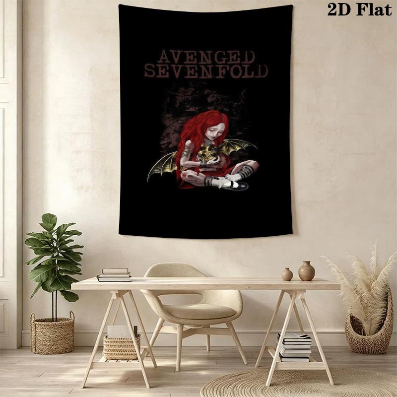 Sevenfold Heavy Metal Logo Tapestry Wallmounted Background Cloth Home Decor Background Wall Hanging Cloth Background Cloth