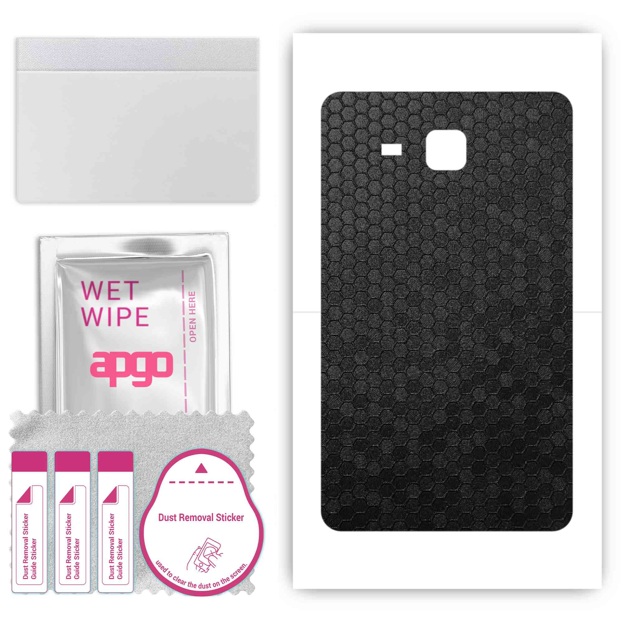 

apgo skin sticker film foil vinyl for the BACK compatible with Samsung Galaxy Tab A 7.0 (2016), scratch-resistant, easy to install - Black Honeycomb